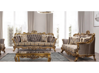 Ensemble de canapé Suite 3+3 places Canapé Canapés Set Baroque Salon de luxe Baroque