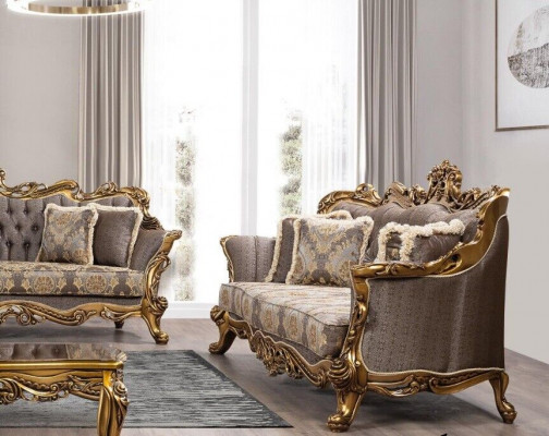 Ensemble de canapé Suite 3+3 places Canapé Canapés Set Baroque Salon de luxe Baroque