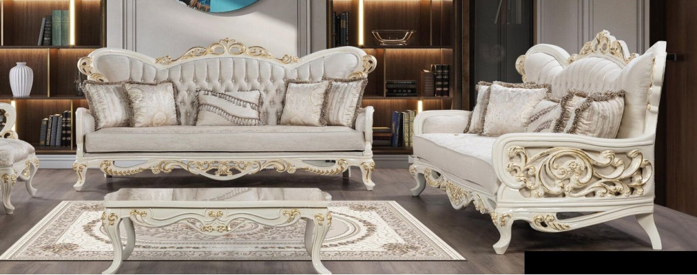 Ensemble de canapé 3+3+1+1 Table basse Suite Canapé Fauteuil Canapé Tissu d'ameublement 5 pièces