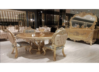 Suite de luxe Ensemble Salle à manger Table à manger Chaise Commode Miroir Chaises Table 7 pièces.