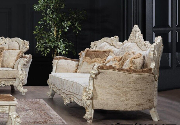 Suite Set 5 pièces Canapé set 3+3+1+1 Table basse Canapé Baroque Rococo neuf