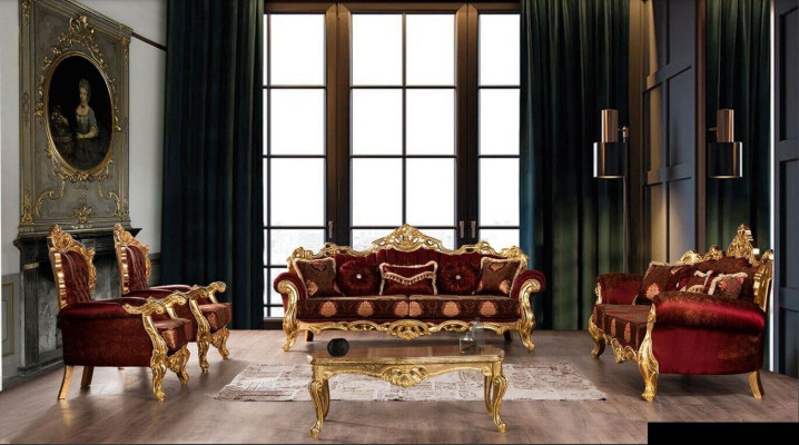 Ensemble de canapés 3+3+1+1 table basse Suite Canapés Fauteuil ensemble de luxe 5 pièces