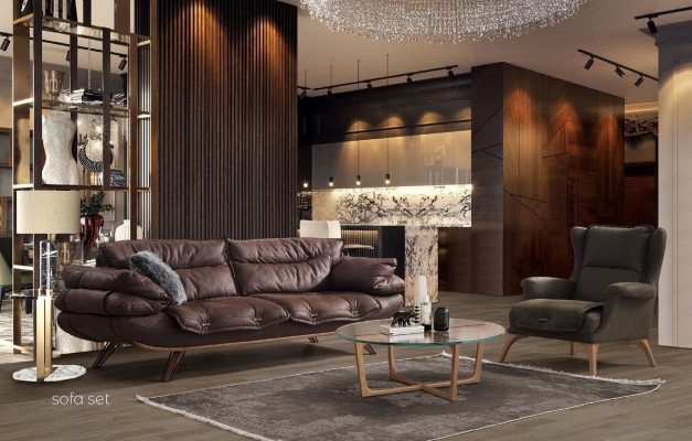 Ensemble de canapés rembourrés design, canapés, canapés, ensemble de 2 pièces. Ensemble de canapés neufs 3+1 places.