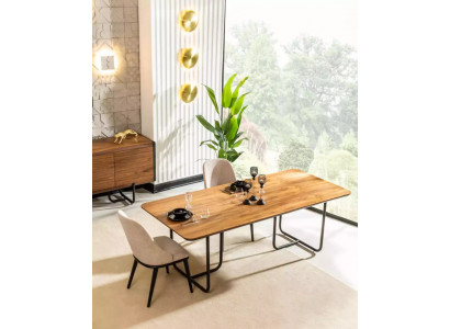 Table à manger design 4 chaises Ensemble de salle à manger en bois 5 pièces