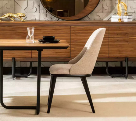 Table à manger design 4 chaises Ensemble de salle à manger en bois 5 pièces