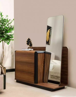 Belle commode moderne avec miroir en élégant brun