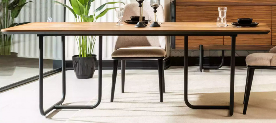 Meubles Salle à manger Tables 220x100 cm Table de salle à manger Table de luxe Tables à manger en bois