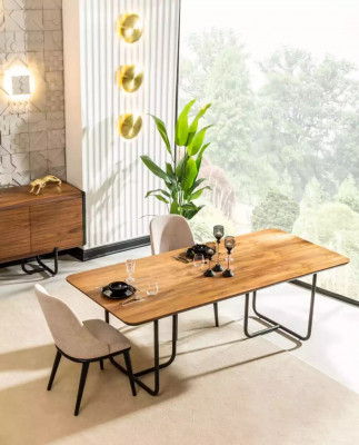 Meubles Salle à manger Tables 220x100 cm Table de salle à manger Table de luxe Tables à manger en bois