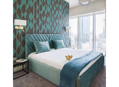 Lit double design Textile luxueux pour hôtel Chambre à coucher moderne Cadre de lit