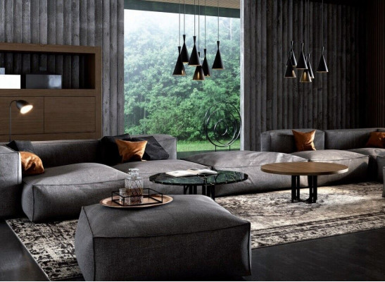 XXL Canapé de luxe Canapés en tissu Design de salon Canapés Rembourrage Moderne 590 cm