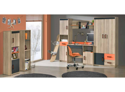 Ensemble complet pour enfants Chambre de jeunesse Lit Commode Armoire Bureau Table