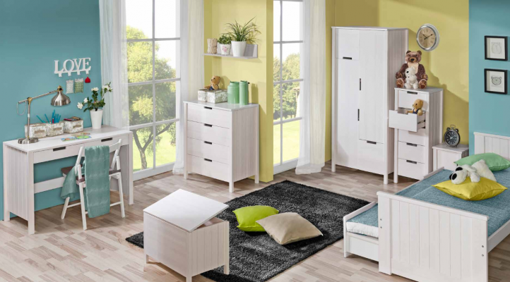 Armoire Armoire Bois Pin Blanc Armoires à vêtements Étagère Polyvalente