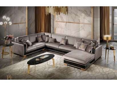 Canapé d'angle en forme de U Canapé Canapé Design Tissu Rembourrage Canapés Siège Meubles Paysage de vie