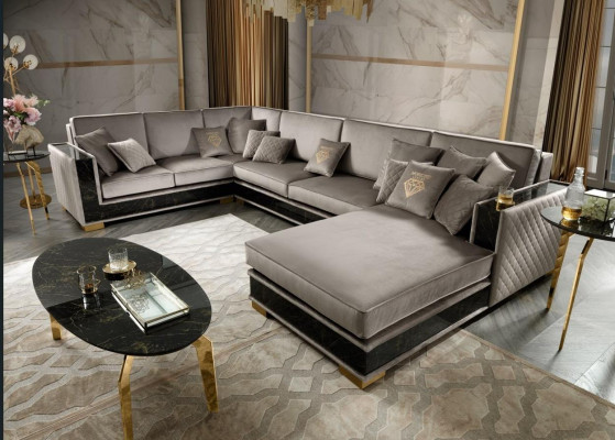 Paysage vivant Canapé d'angle Canapé en forme de U Siège Canapé rembourré Canapés Meubles Canapé Italie