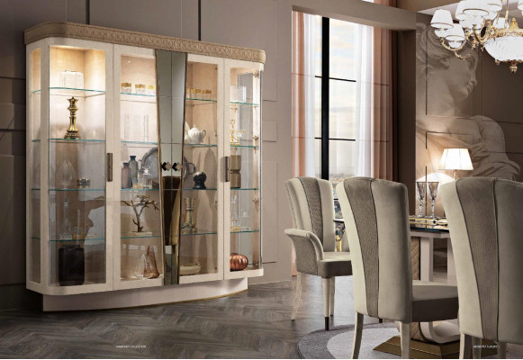 Vitrine de luxe vitrine de magasin vitrines en verre armoire moderne beige étagère buffet nouveau