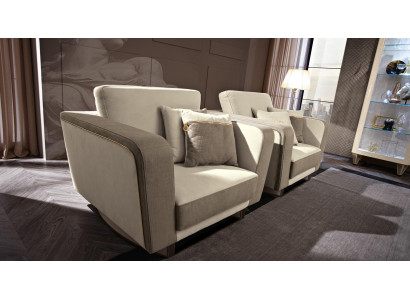 Design Lounge Club Relax Sessel Stuhl Polsterung Fernseher Leder Textil Holz Stoff