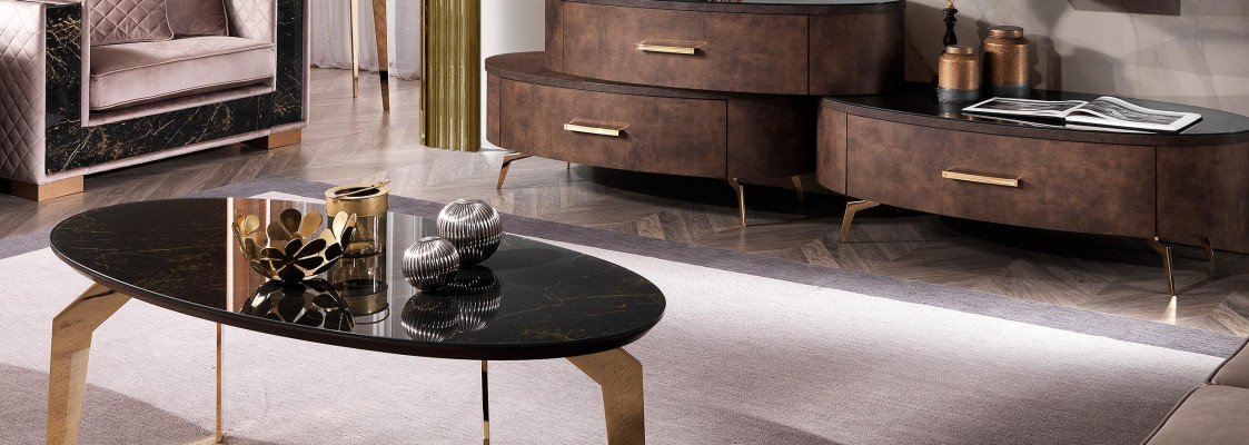 Table d'appoint Designer Table Table de salon Tables Table basse ovale Table basse