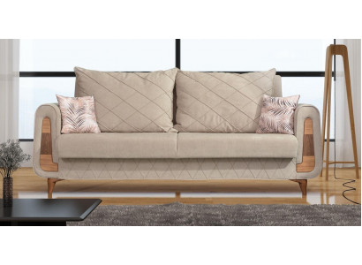 Designer Canapé de luxe moderne 3 places Tissu d'ameublement Beige Canapés xxl neufs
