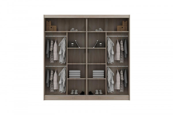 Armoire de luxe en bois avec placards brillants de vêtements de créateur nouvellement conçus