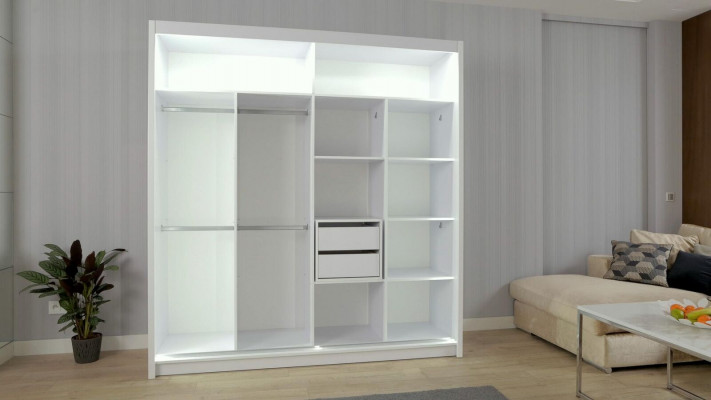 Armoire à vêtements de luxe en bois laqué design pour le salon.