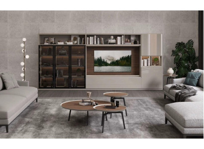 Unité murale Mobilier moderne blanc Mobilier en bois luxueux Ameublement