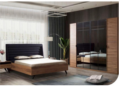 Grand ensemble de chambre à coucher Mobilier de chambre Armoire Lit Tables de chevet