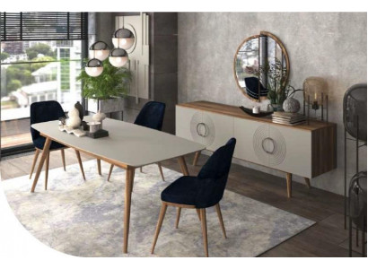 Ensemble de salle à manger Table de luxe avec chaises Mobilier de salle à manger Moderne Ensemble de salle à manger