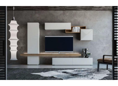 Unité murale blanche moderne Mobilier de salon Meubles muraux Armoires Mobilier nouveau
