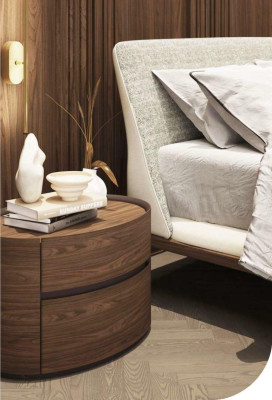 Lit Blanc Cadre de Lit de Luxe Mobilier de Chambre Moderne Cadre en Bois