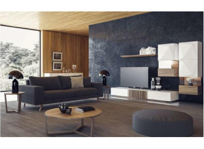 Canapé de salon gris luxueux trois places en tissu moderne style mobilier