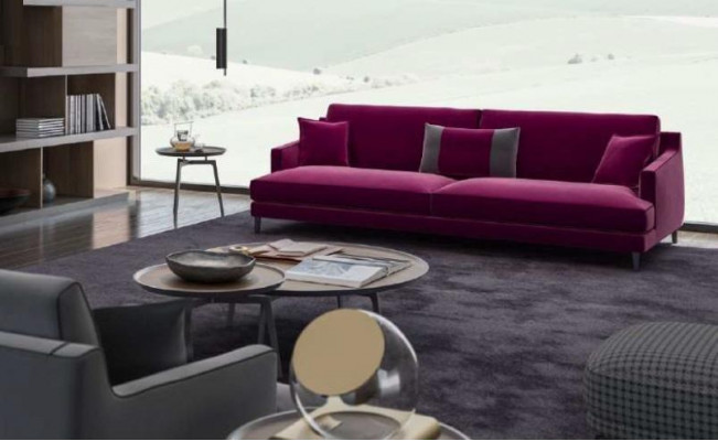 Canapé moderne rose trois places style canapés de salon meubles de luxe design