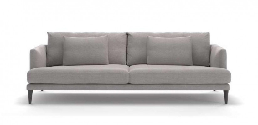Canapé de luxe gris deux places en tissu pour salon contemporain