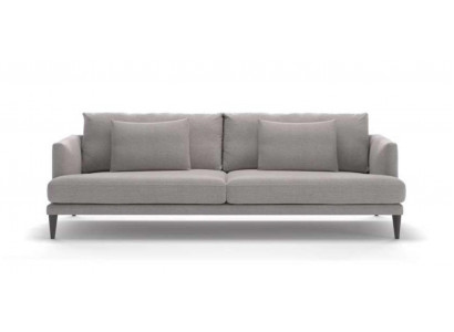 Canapé de luxe gris deux places en tissu pour salon contemporain