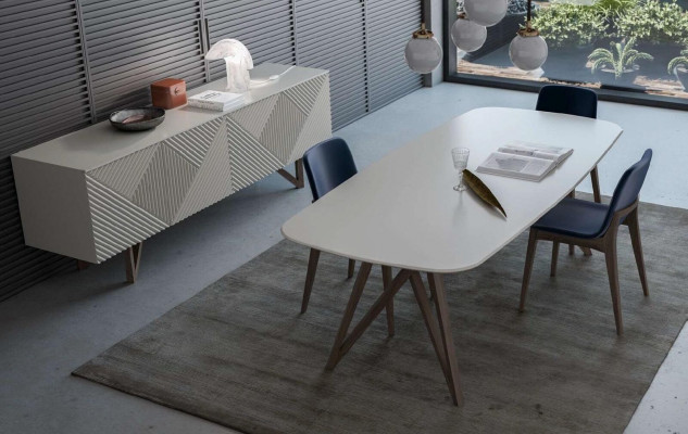 Moderne commode grise de luxe buffet bas avec espace de rangement style