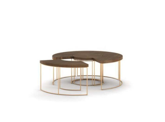 Table basse ronde moderne de luxe tables d'appoint en bois mobilier de table de salon