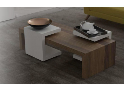 Ensemble de table basse en noyer naturel Mobilier de salon Tables d'appoint Moderne nouveau