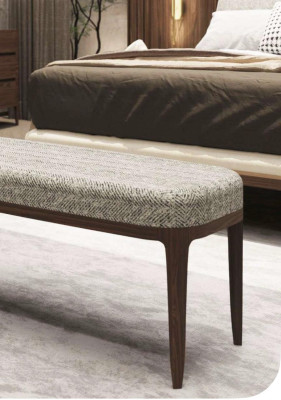 Tabouret de chambre en tissu gris Luxueux avec rembourrage doux neuf