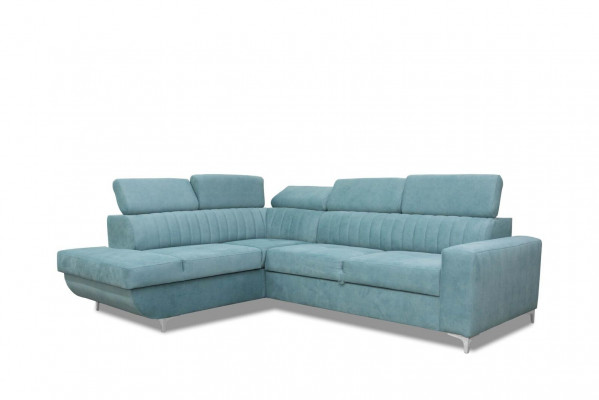 Blue e Couch Living landscape Fabric Corner Sofa Design Textile Sofa L-shape Furniture.  Bleu e Canapé Salon Paysage Tissu Canapé d'angle Design Canapé Textile Meubles en Forme de L.