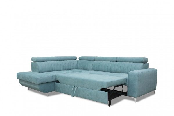 Blue e Couch Living landscape Fabric Corner Sofa Design Textile Sofa L-shape Furniture.  Bleu e Canapé Salon Paysage Tissu Canapé d'angle Design Canapé Textile Meubles en Forme de L.