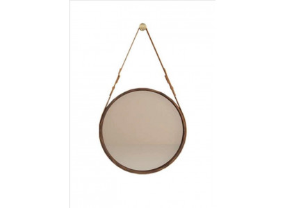 Miroir mural encadré Cadre luxueux marron fait en noyer naturel