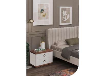 Table de chevet blanche avec tiroirs Mobilier en bois Mobilier de chambre à coucher de luxe moderne
