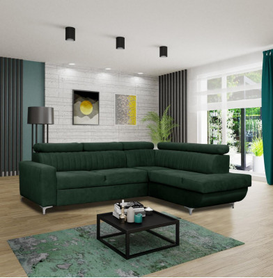 Sofas en forme de L Canapé d'angle en tissu Siège de canapé Salon moderne Canapés verts Meubles