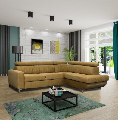 Sofas en forme de L Canapé d'angle en tissu Siège de canapé Salon moderne Canapés verts Meubles
