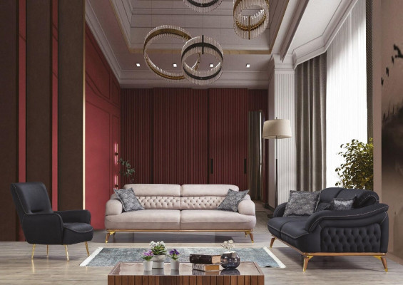 Ensemble de canapés 3 places Suite 331 Canapé Canapés Fauteuil Chesterfield de luxe