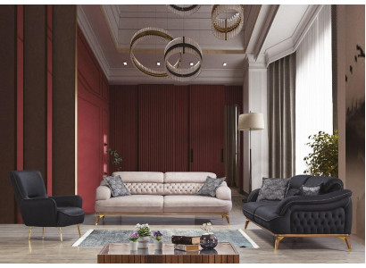 Ensemble de canapés 3 places Suite 331 Canapé Canapés Fauteuil Chesterfield de luxe