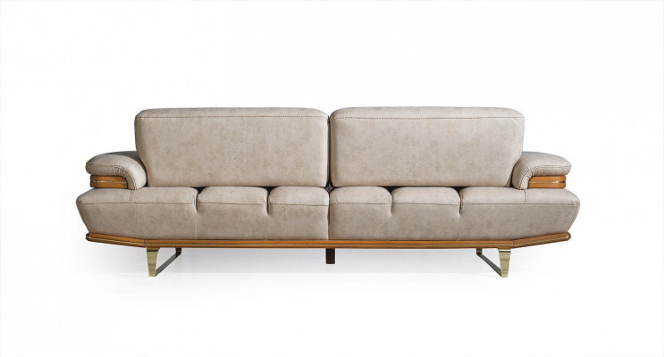 Trois Canapés Design Moderne en Tissu pour Trois Places Beige de Luxe Meuble Nouveau