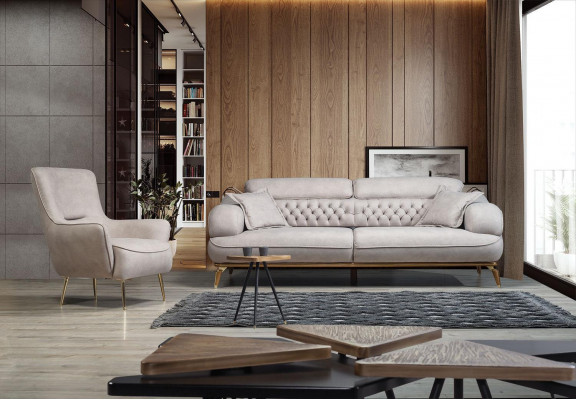 Fauteuil une place de luxe en cuir blanc moderne nouveau