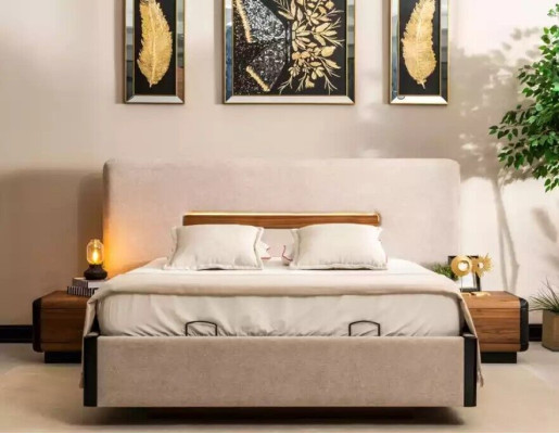Lit + 2x tables de chevet 5 pièces. Ensemble de chambre Designer Chambre de luxe