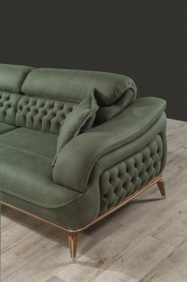 Ensemble de canapés de luxe Suite Set 3+3+1 canapés Fauteuil 3 pièces en tissu.