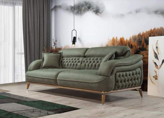 Ensemble de canapés de luxe Suite Set 3+3+1 canapés Fauteuil 3 pièces en tissu.